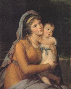 VIGEE-LEBRUN, Elisabeth Countess A S Stroganova and Her Son (san 05) Norge oil painting art